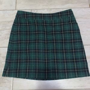 Vintage Green Plaid Skirt